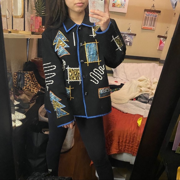 HP⭐️ Vintage 80s Abstract Patchwork Coat - Picture 15 of 15